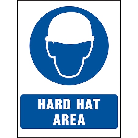 Hy-Ko Hard Hat Area Sign 8.5" x 12.5", 10PK A00233